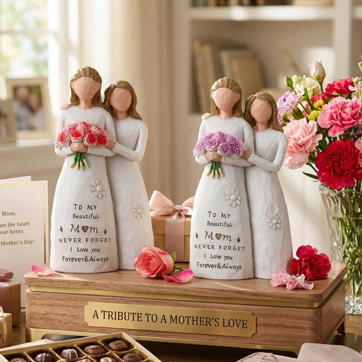 Veroola mom gift sculpture suitable for Mother's Day decor and keepsake.