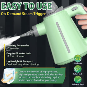 VeRosky steam cleaner with ten attachments for versatile surfaces