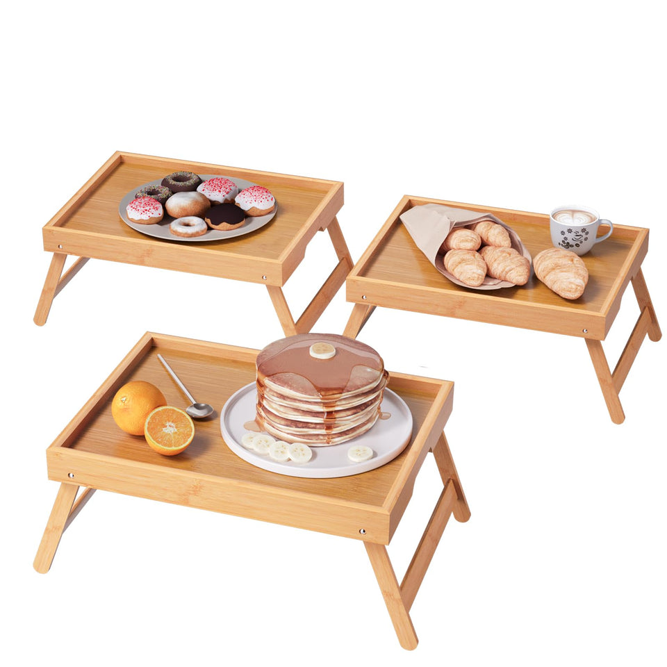 VERTORGAN bamboo bed tray with folding legs for easy setup