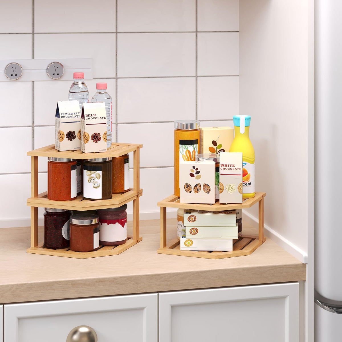 VERTORGAN pantry spice rack keeps jars neatly visible and reachable.