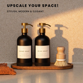 Verute brushed gold pump on a bottle for smooth, single-press dispensing.