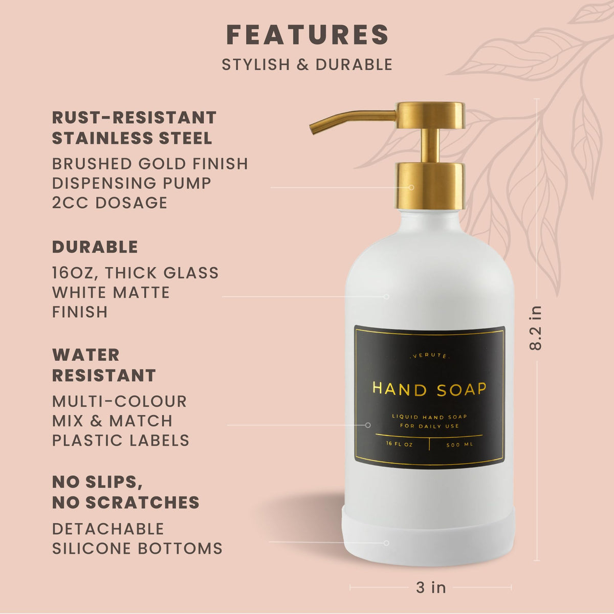 Verute two 16oz bottles designed for durable, lead-free glass and long-lasting use