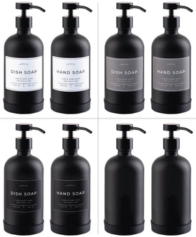Verute two 16oz glass bottles set for kitchen or bath use