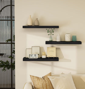 Vervida living room display options for books, plants, and keepsakes.
