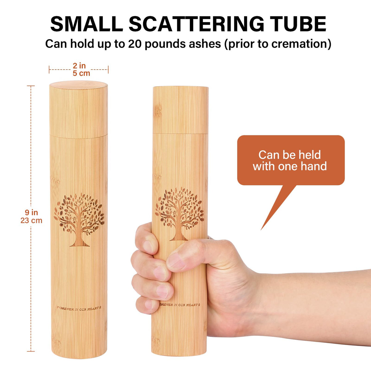 Very100 small 9-inch scattering urn ideal for partial remains.