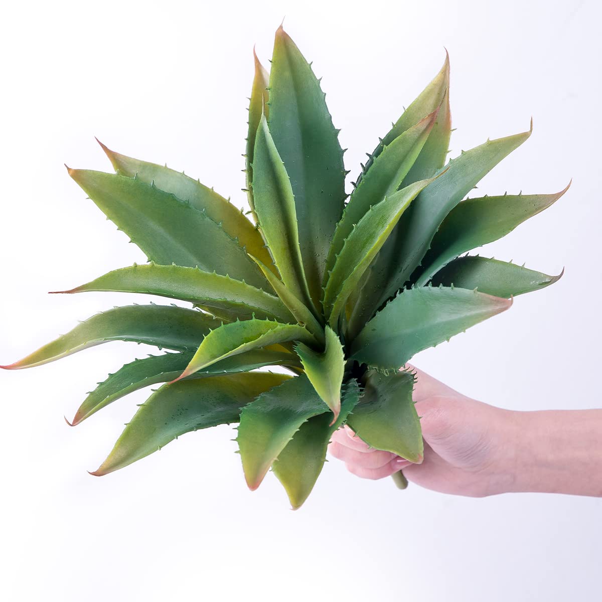 Veryhome artificial aloe plant 12.5-inch close-up showing lifelike texture and color.