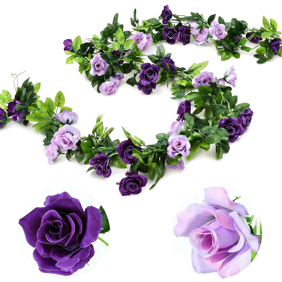 Veryhome rose garland with 13 flowers brightens walls with colorful, lifelike blooms.