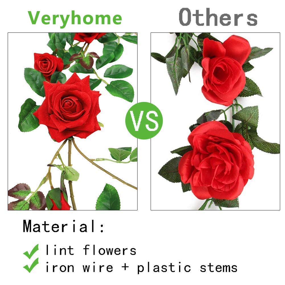 Veryhome red rose heads detail showing realistic petals.