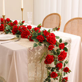 Veryhome rose vine garland wall drape for romantic ceremony decor.