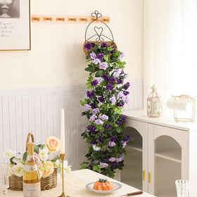 Veryhome silk leaves on garland provide durable, long-lasting greenery look.