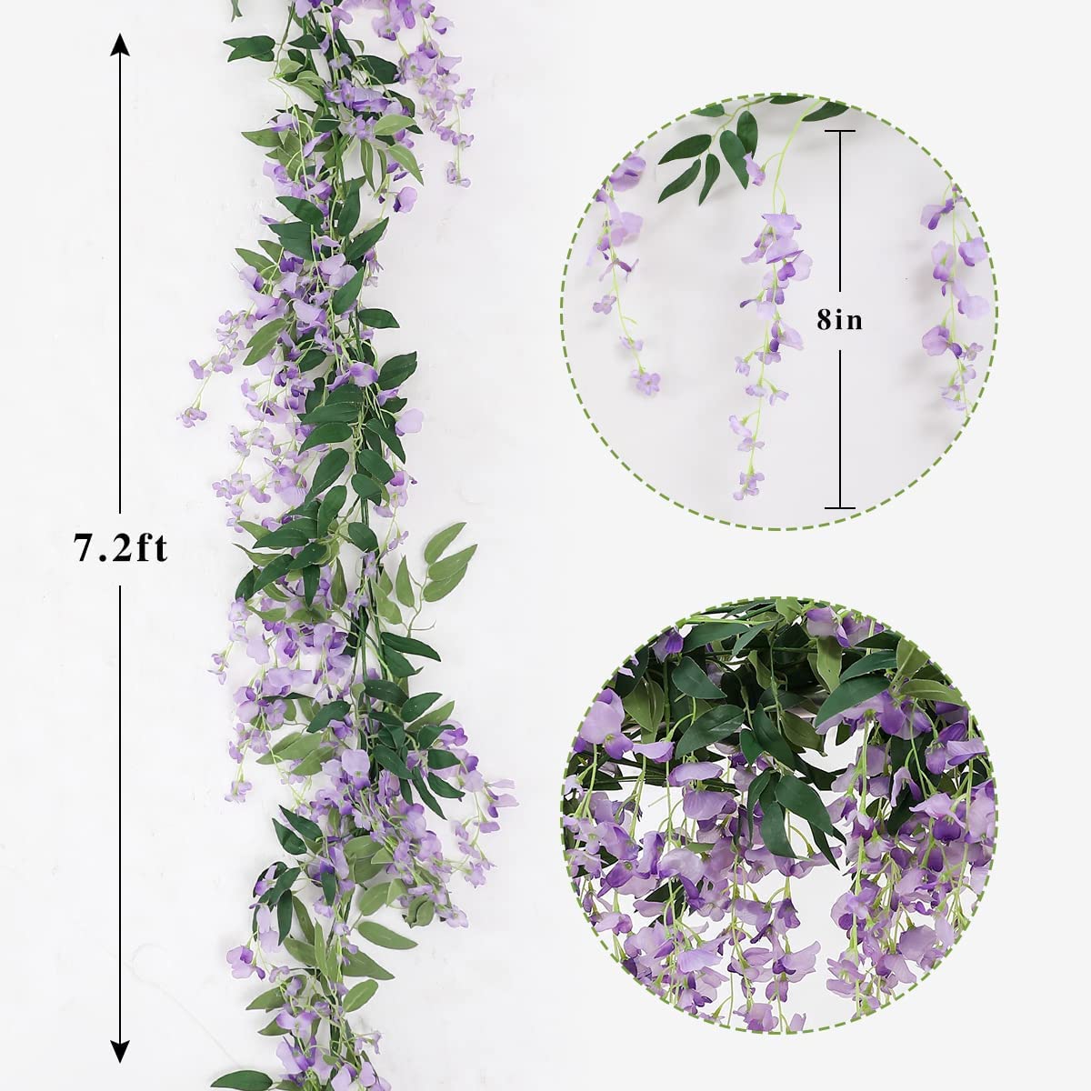 Veryhome wisteria garland stems bendable for creative arrangements