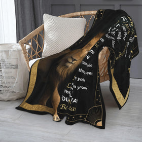 VESDEIN mom-dad gift blanket showing inspirational message at home