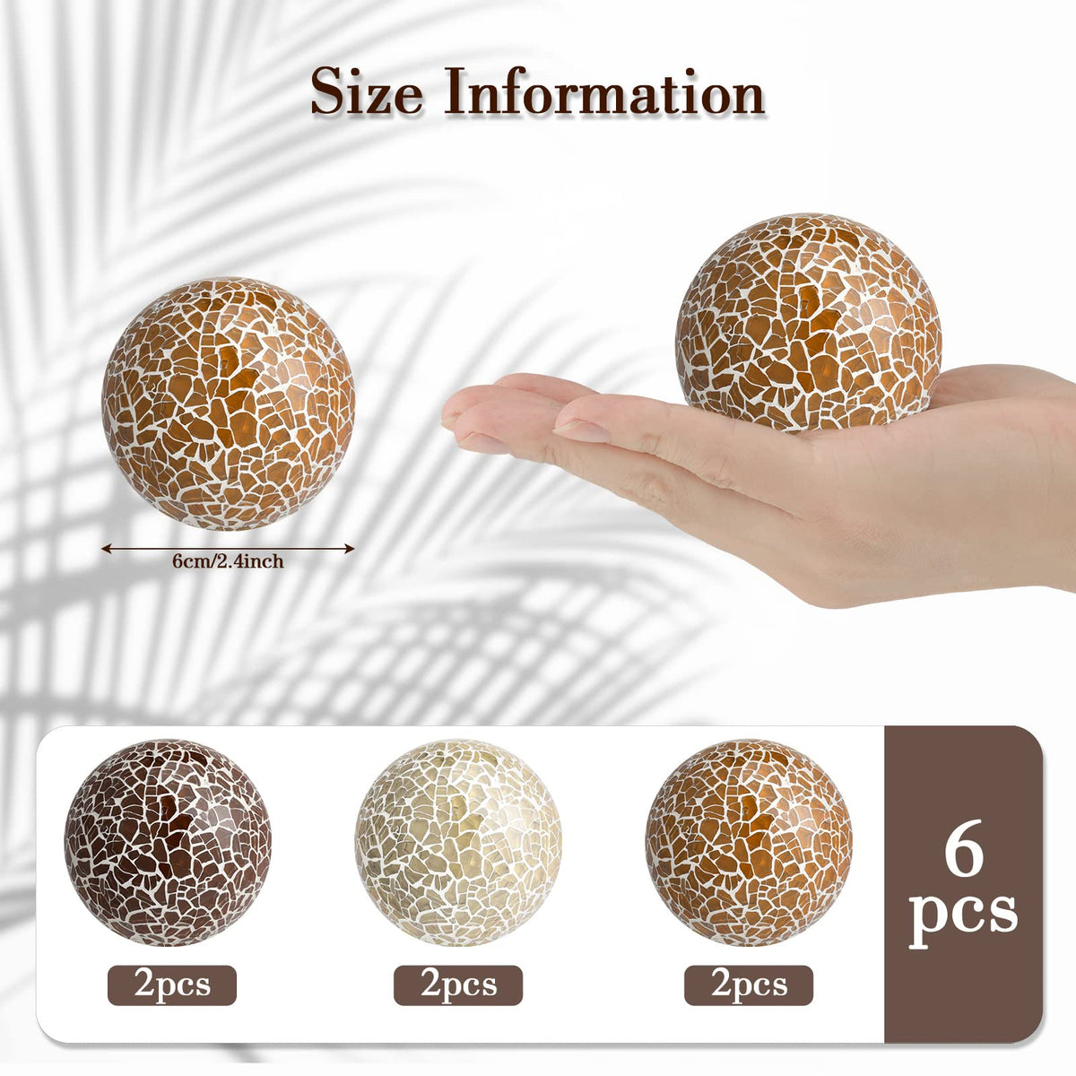 Vesici mosaic sphere beige adds soft warmth to centerpieces.