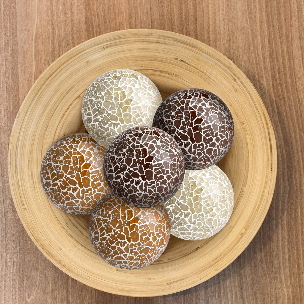 Vesici mosaic sphere ball table centerpiece for modern dining setups.