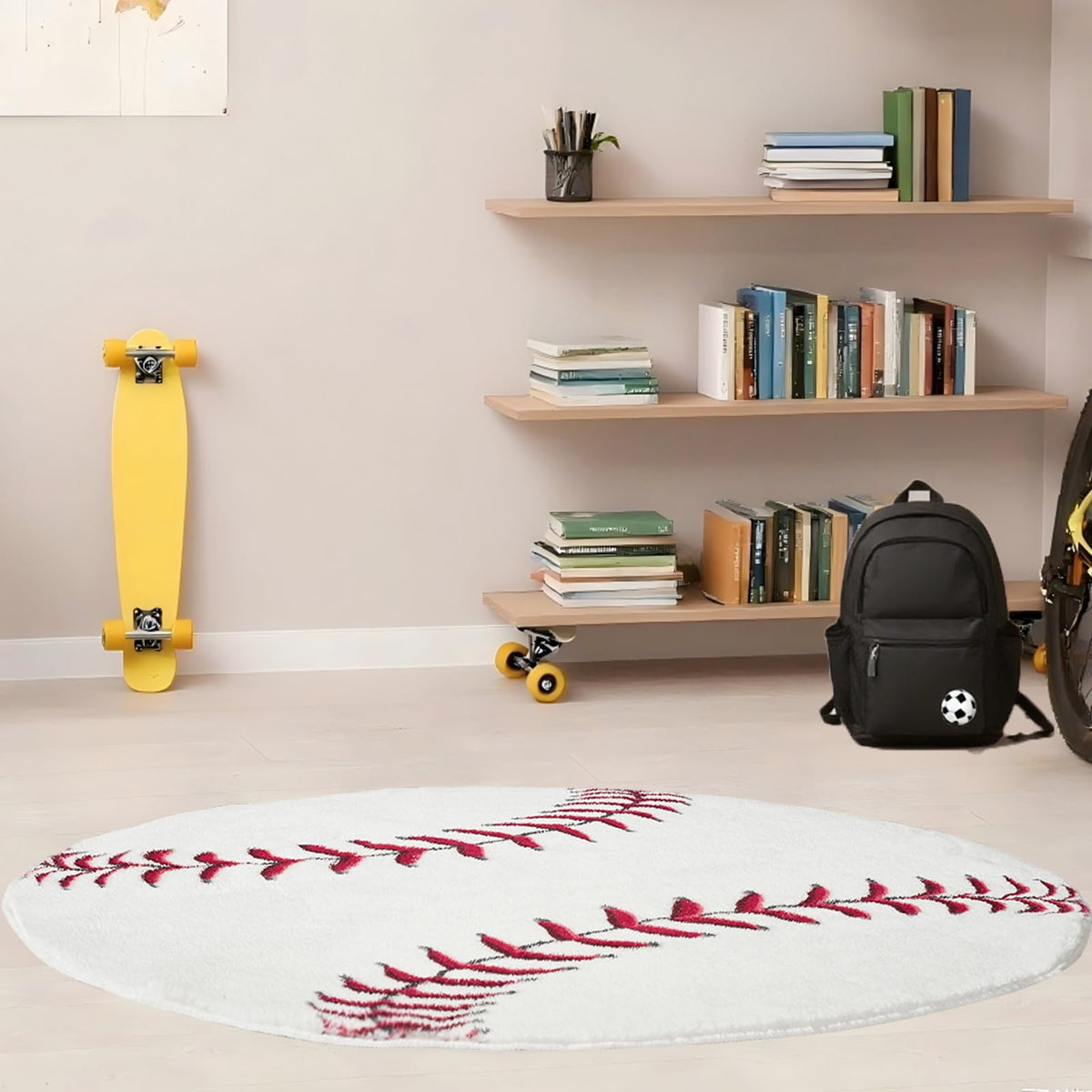 Vesocro baseball rug soft microfiber texture brings cozy underfoot feel