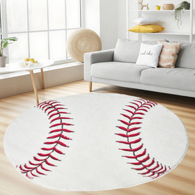 Vesocro round baseball rug 4ft adds softness and style to any room