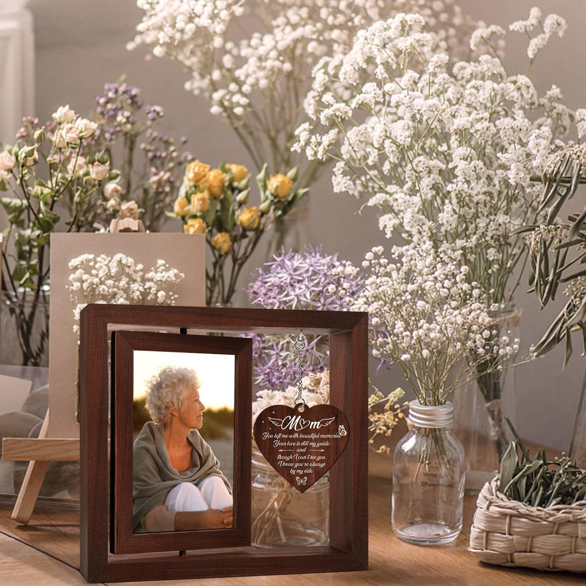 Vetbuosa 360-degree rotating memorial frame for versatile viewing