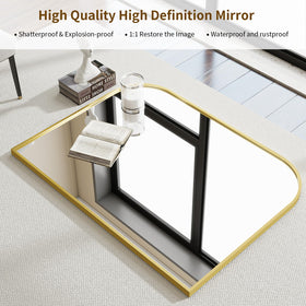 VETROVUE tempered HD glass provides crisp reflections for grooming routines.