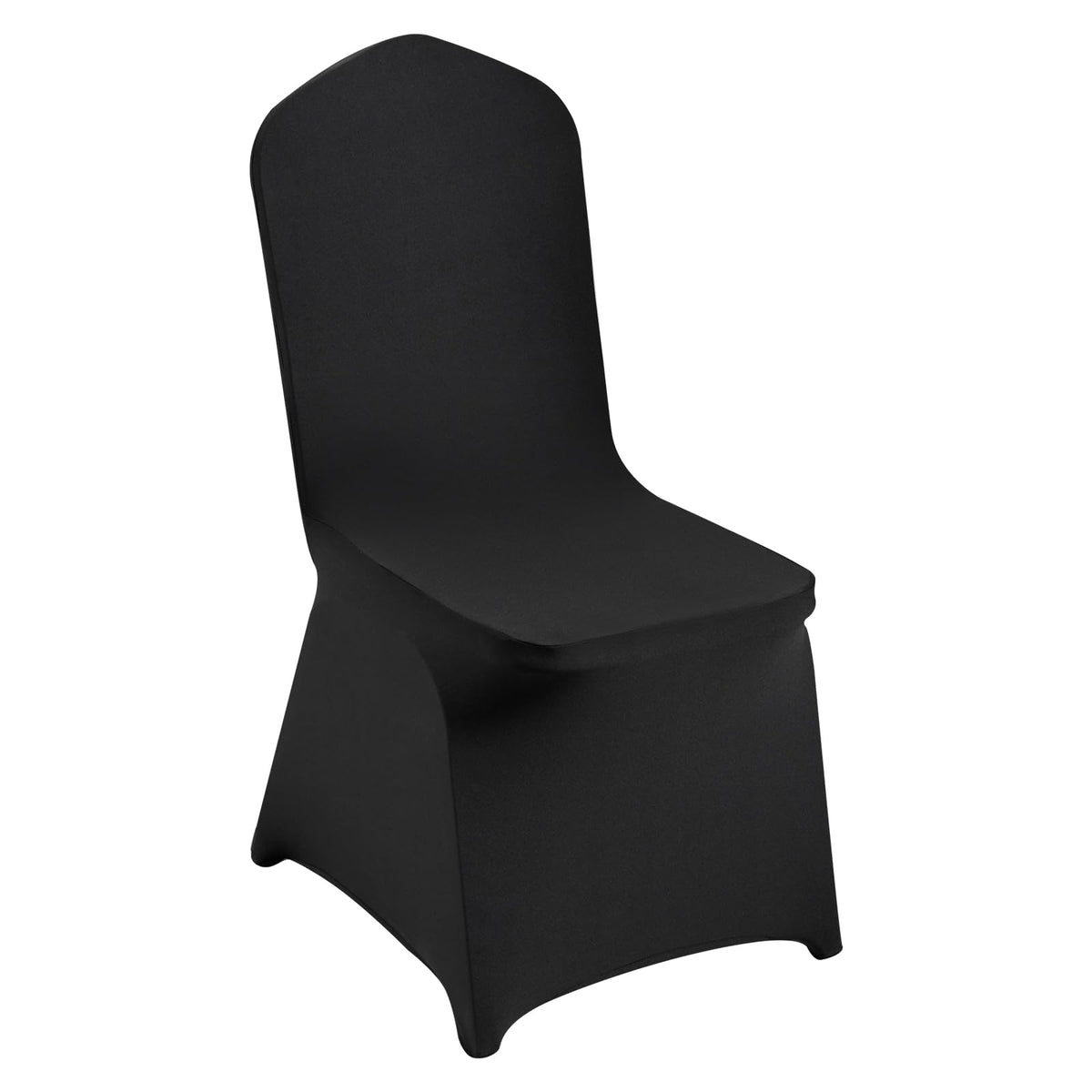 VEVOR 50-pcs flat-front chair covers provide sleek black protection for events