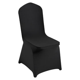 VEVOR 50-pcs flat-front chair covers provide sleek black protection for events