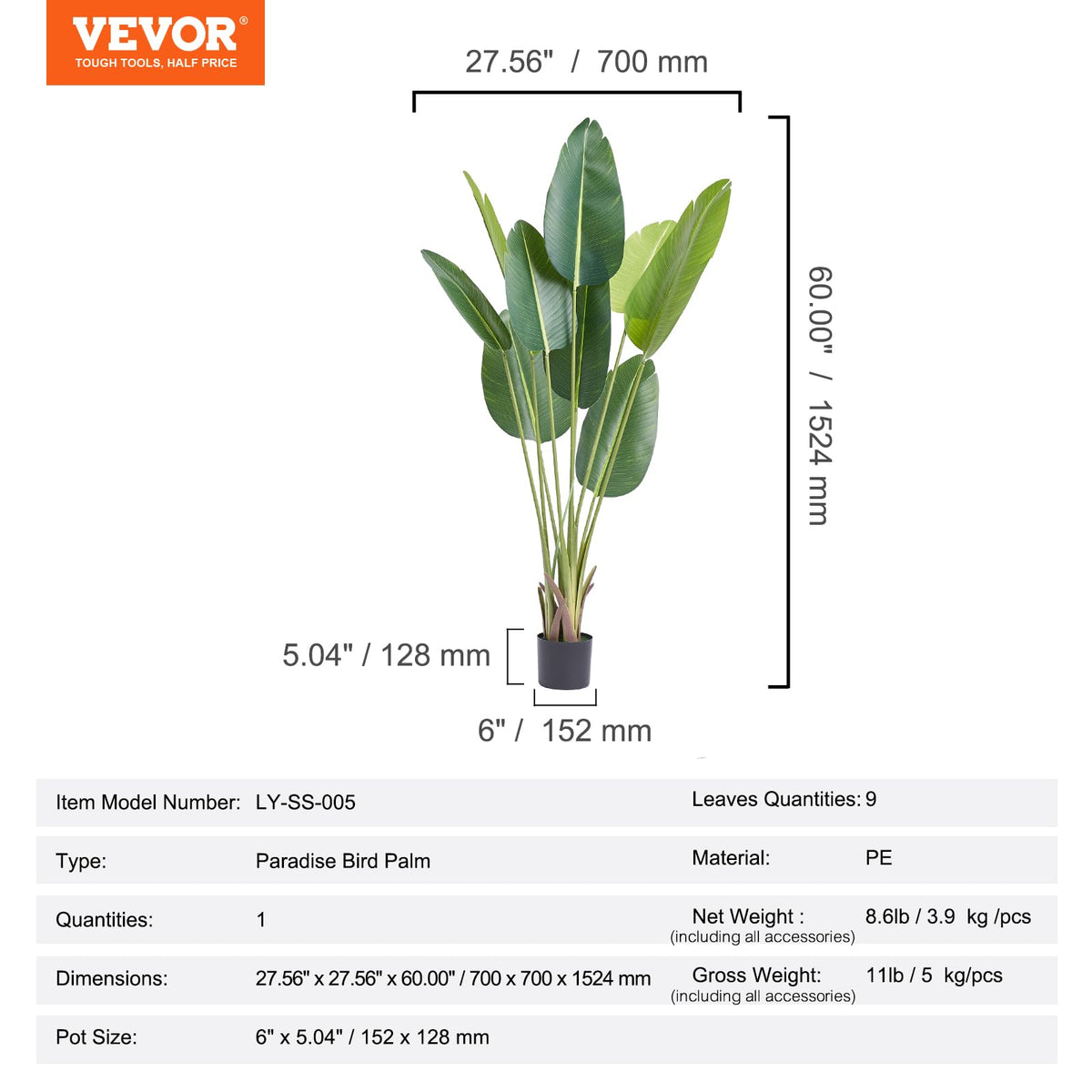 VEVOR Bird of Paradise maintenance-free decor