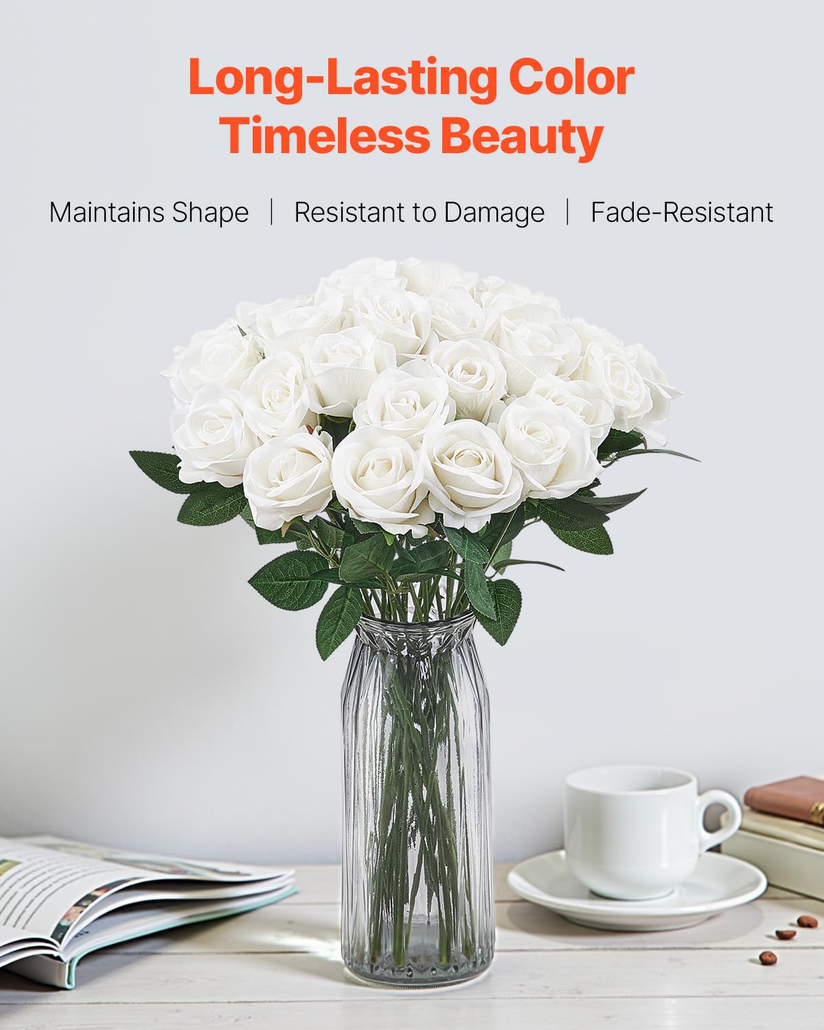 Flexible PE-coated wire stems bend easily for custom bouquets and centerpieces.