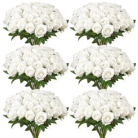VEVOR white foam roses in bulk for realistic bridal decor and displays.