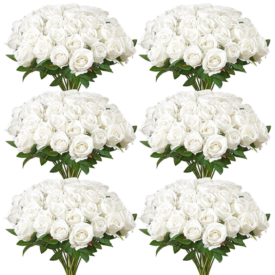 VEVOR white foam roses in bulk for realistic bridal decor and displays.
