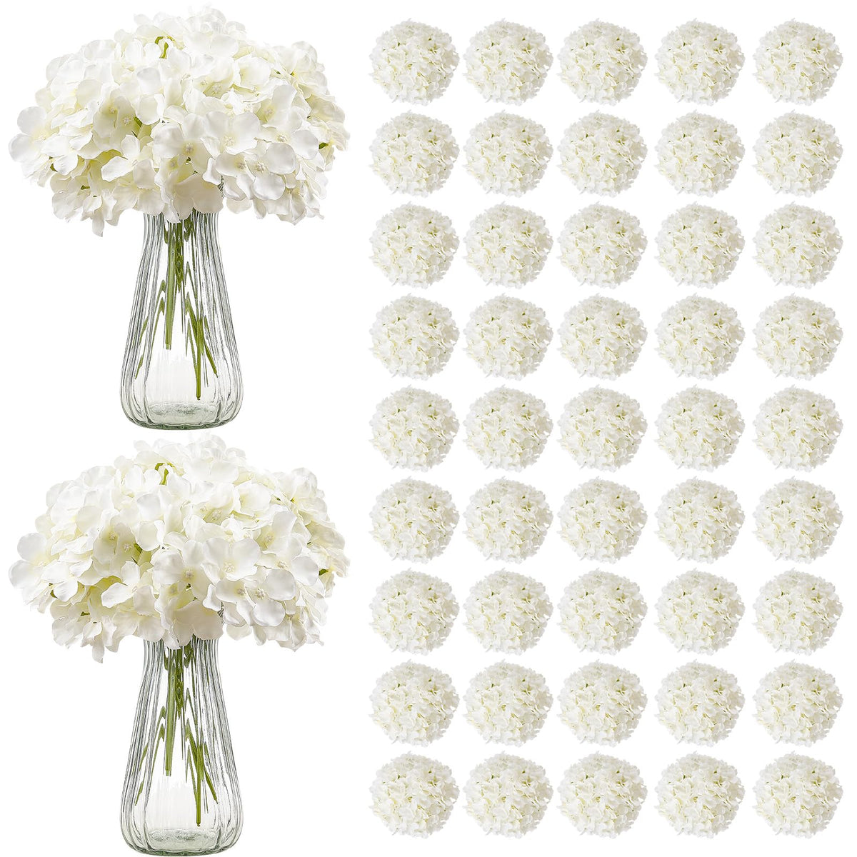VEVOR artificial hydrangea 105-pcs white bloom ideal for event displays