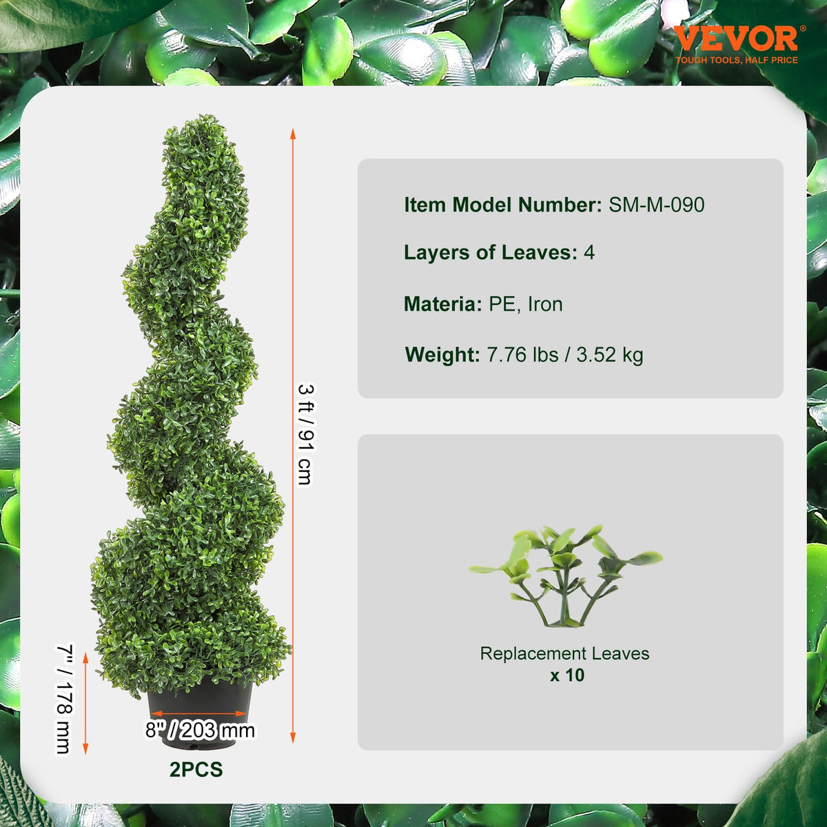 VEVOR topiary at entry or patio demonstrating decorative potential
