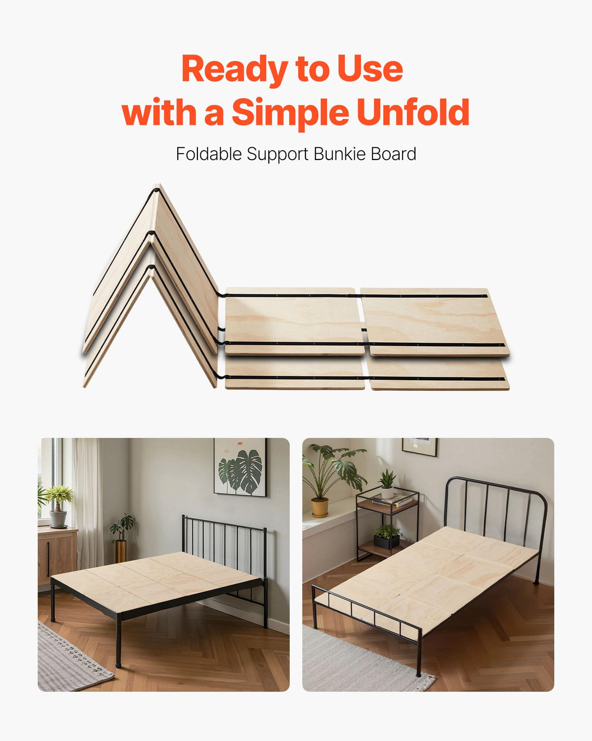 VEVOR bunkie board no assembly required, ready to use.