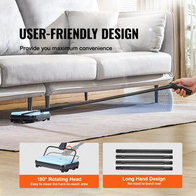 VEVOR carpet sweeper easy-emptying clasp, hands-clean disposal.
