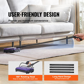 VEVOR Carpet Sweeper four-wheel design glides smoothly.