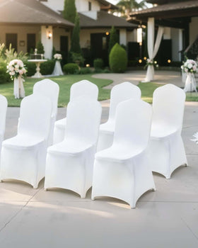 VEVOR white chair cover ideal for outdoor events with fast setup.
