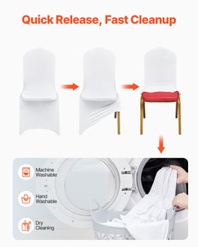 VEVOR stretch chair cover offers universal fit for most dining chairs.