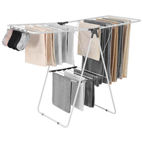 VEVOR two-tier clothes drying rack with ample hanging space for bulky garments.