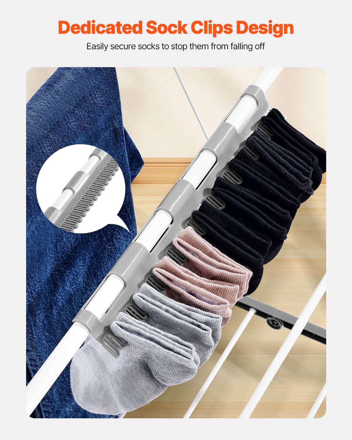 VEVOR corrosion-resistant iron frame stands up to damp laundry spaces