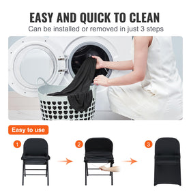 Elastic pockets at the bottom secure chair legs with VEVOR covers