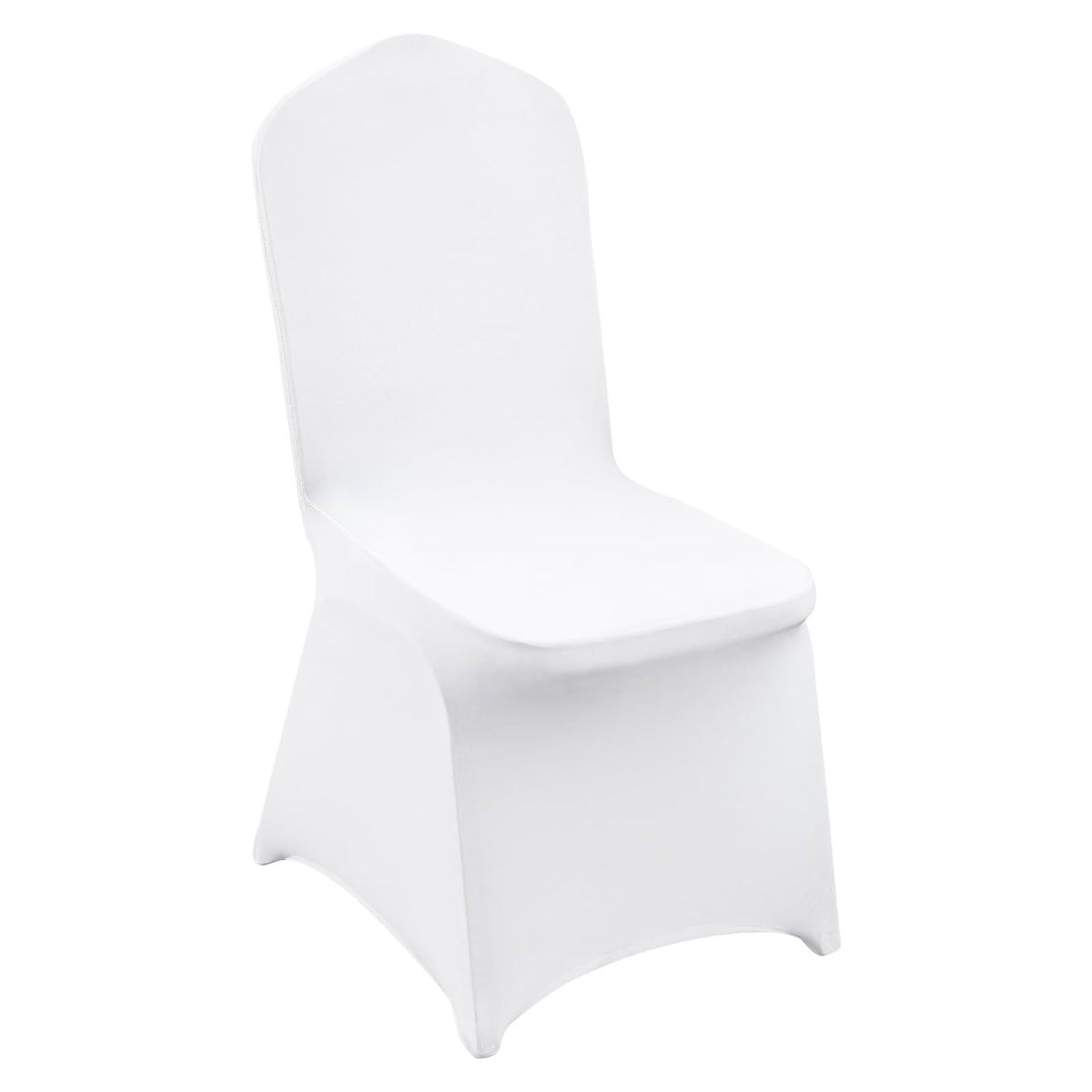 VEVOR flat-front chair cover in white protects chairs from spills and stains at events.