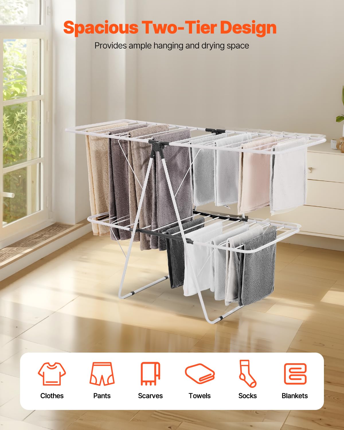 VEVOR foldable design saves space when not in use, suitable for small balconies