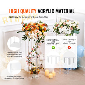 VEVOR geometric vase column close-up emphasizes cube design and even weight distribution.