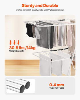 VEVOR height-adjustable drying rack adapts to longer garments