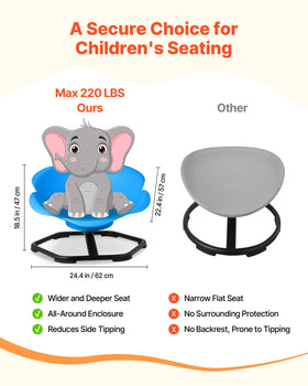 VEVOR blue seat close-up shows recessed sensory seating for comfort.