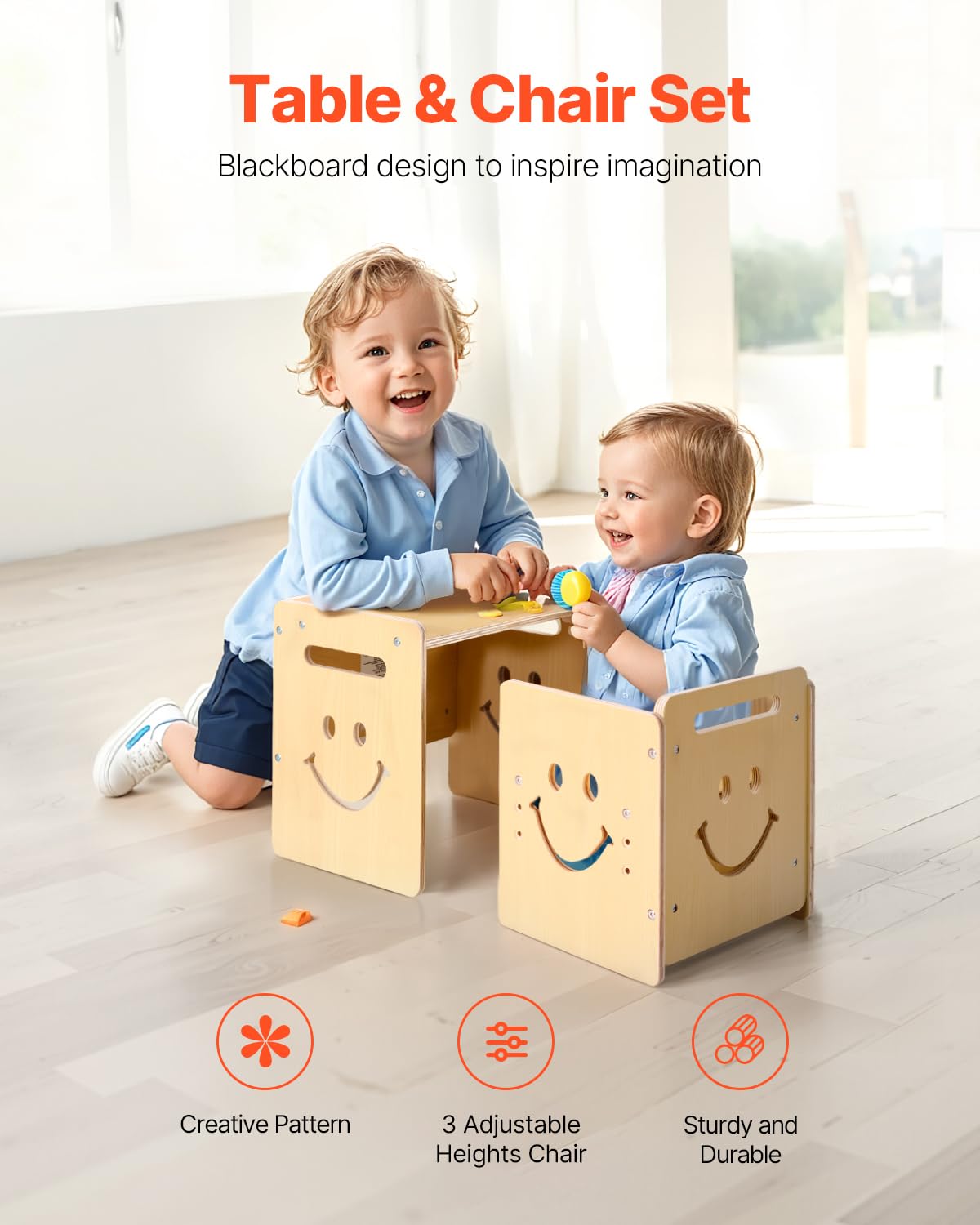 VEVOR Montessori table made of durable poplar wood for long use
