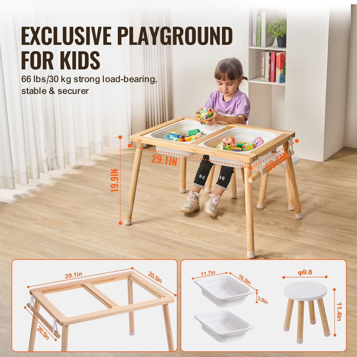 VEVOR Sensory Table paper roll holder for easy art time access.