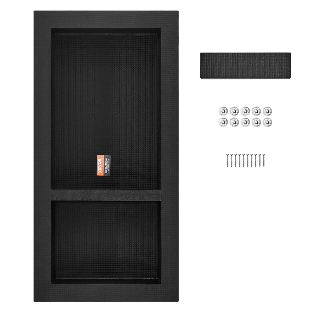 VEVOR shower niche coordinates with tile for a cohesive modern bathroom.