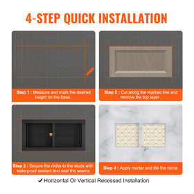 VEVOR sealed waterproof niche protects walls and reduces moisture spread.