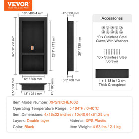 VEVOR shower niche tile-ready surface demonstrates planned installation.