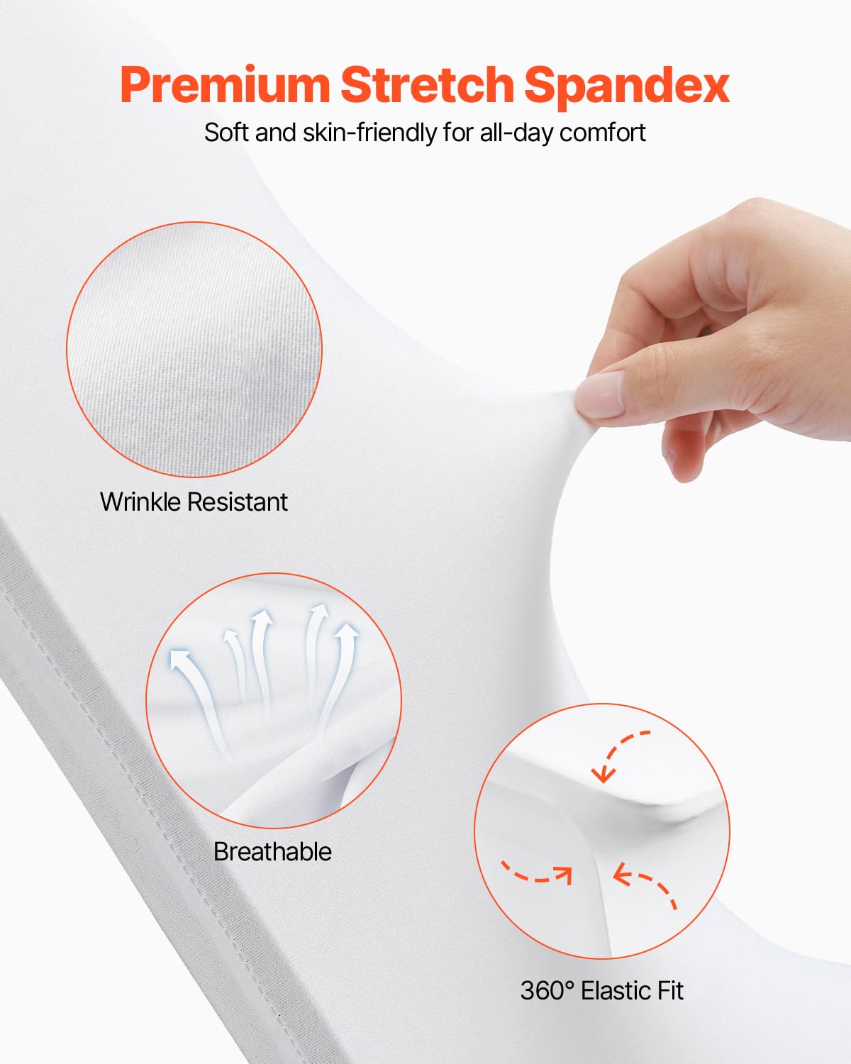 VEVOR white stretch chair cover suitable for banquet settings.