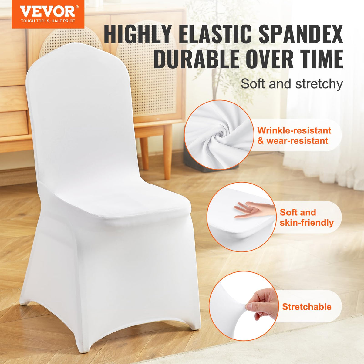 VEVOR stretch chair cover for quick armless chair fit.